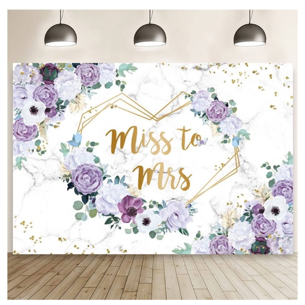 Purple “Miss to Mrs” Banner 7x5 ft